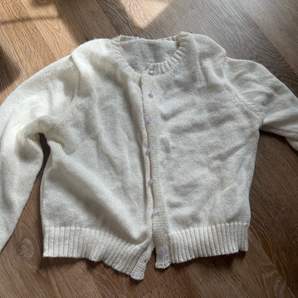 Stradivarius Cream Button-Up Cardigan